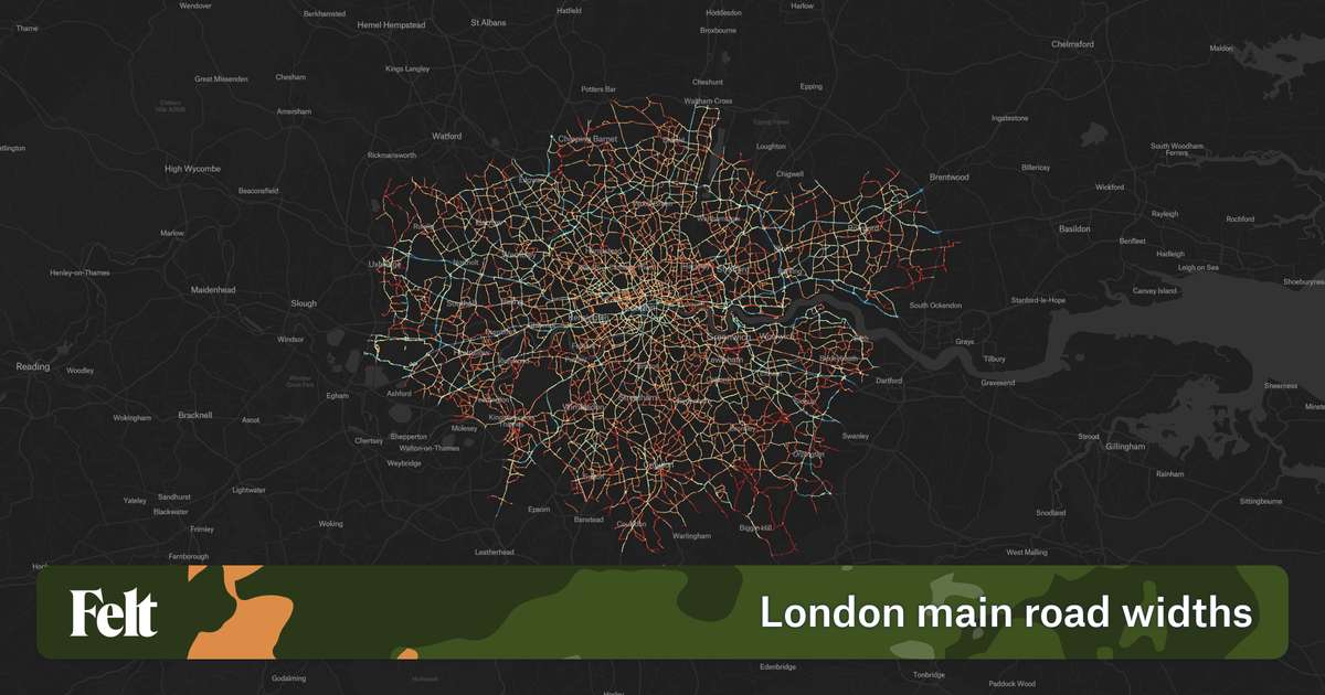 London main road widths — Felt